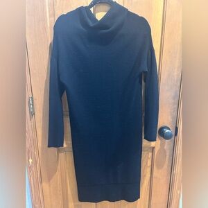 Club Monaco Black Sweater Dress minimalist preppy winter cozy holiday woman XS